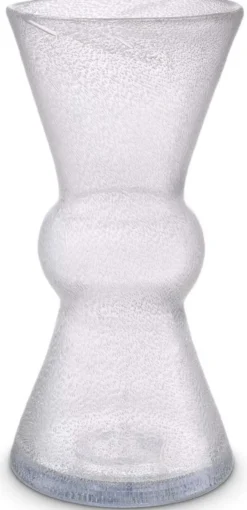 Casa Padrino Luxus Deko Glas Vase Ø 18 x H. 37 cm - Mundgeblasene Blumenvase - Deko Accessoires - Luxus Kollektion
