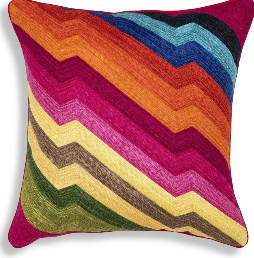 Casa Padrino Luxus Deko Kissen Mehrfarbig 50 x 50 cm - Edles Zierkissen mit elegantem Muster - Luxus Qualität - Wohnzimmer Deko Accessoires