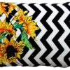 Casa Padrino Luxus Deko Kissen Virginia Sunflowers Schwarz / Weiß / Mehrfarbig 35 x 55 cm - Feinster Samtstoff - Wohnzimmer Kissen