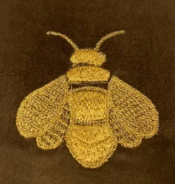 Casa Padrino Luxus Deko Kissen mit Troddeln Biene Oliv / Gold 45 x 45 cm