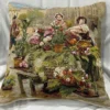 Casa Padrino Luxus Deko Kissen Mittelalter Markt Mehrfarbig 45 x 45 cm - Bedrucktes Zierkissen mit edlem Gobelin Stoff - Luxus Deko Accessoires