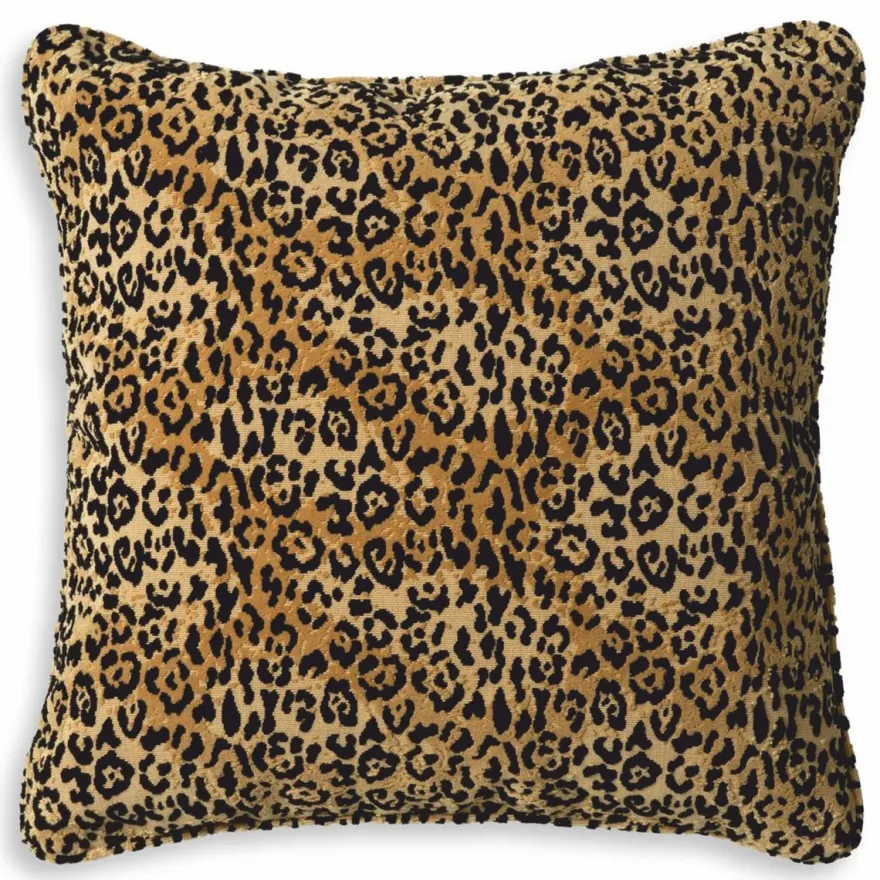 Casa Padrino Luxus Deko Kissen Leopard Beige / Schwarz 60 x 60 cm - Deko Accessoires