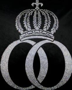 Casa Padrino Luxus Deko Kissen Pompöös by Harald Glööckler Schwarz / Silber mit Krone und Strass Steinen 50 x 50 cm