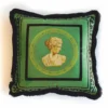 Casa Padrino Luxus Deko Kissen Barock Frauenbüste Grün / Schwarz 45 x 45 cm