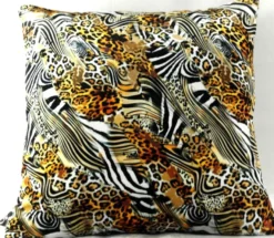 Casa Padrino Luxus Deko Kissen Nevada Leopard / Zebra 45 x 45 cm - Feinster Samtstoff - Wohnzimmer Kissen