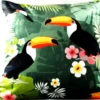 Casa Padrino Luxus Deko Kissen Hawaii Tropical Mehrfarbig 45 x 45 cm - Feinster Samtstoff - Luxus Qualität