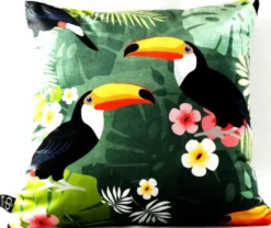 Casa Padrino Luxus Deko Kissen Hawaii Tropical Mehrfarbig 45 x 45 cm - Feinster Samtstoff - Luxus Qualität