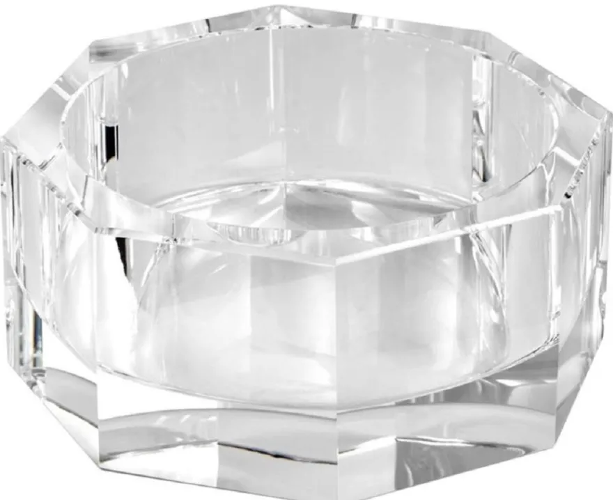 Casa Padrino Luxus Deko Kristallglas Schüssel 21,5 x 21,5 x H. 9 cm - Luxus Qualität