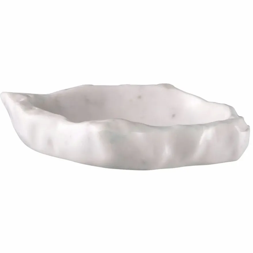 Casa Padrino Luxus Deko Marmor Schale Weiß 25 cm - Luxus Accessoires