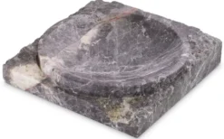 Casa Padrino Luxus Deko Marmor Schale Grau 30,5 x 30,5 x H. 6 cm - Obstschale aus hochwertigem Marmor - Hotel & Restaurant Deko Accessoires - Luxus Qualität
