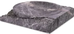 Casa Padrino Luxus Deko Marmor Schale Grau 30,5 x 30,5 x H. 6 cm - Obstschale aus hochwertigem Marmor - Hotel & Restaurant Deko Accessoires - Luxus Qualität