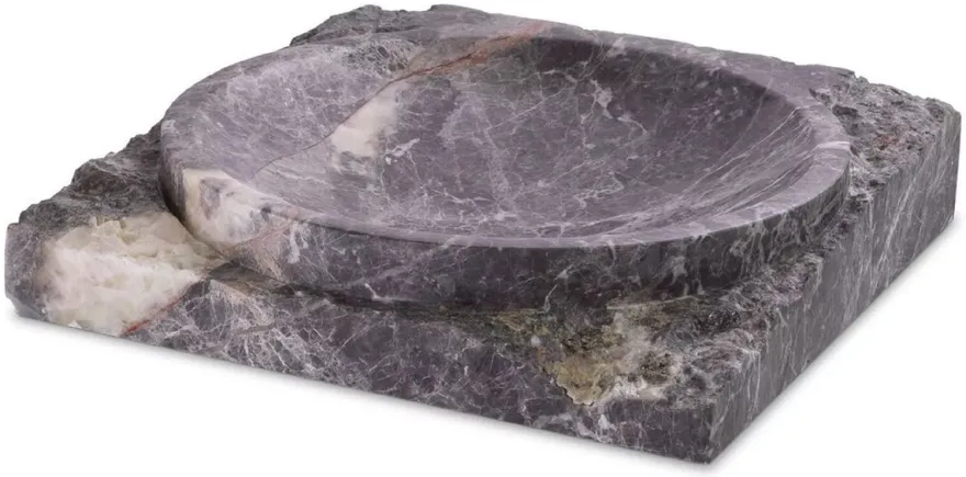 Casa Padrino Luxus Deko Marmor Schale Grau 30,5 x 30,5 x H. 6 cm - Obstschale aus hochwertigem Marmor - Hotel & Restaurant Deko Accessoires - Luxus Qualität