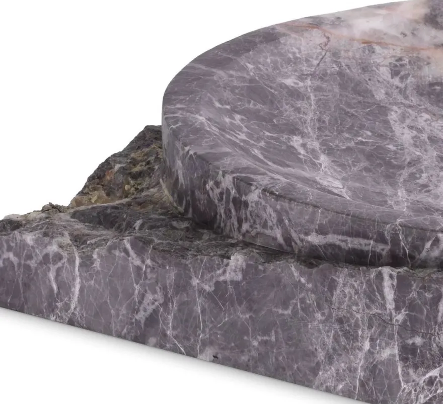 Casa Padrino Luxus Deko Marmor Schale Grau 30,5 x 30,5 x H. 6 cm - Obstschale aus hochwertigem Marmor - Hotel & Restaurant Deko Accessoires - Luxus Qualität