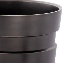 Casa Padrino Luxus Deko Messing Vase Bronzefarben Ø 19,5 x H. 22,5 cm - Moderne runde Blumenvase im Industrie Design - Luxus Qualität