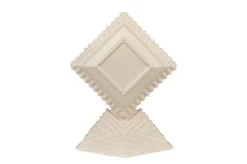 Casa Padrino Luxus Deko Objekt Cremeweiß 31 x 21 x H. 40 cm - Skulpturales Steingut Objekt Unity mit Ivory Glasur - Luxus Deko Accessoires