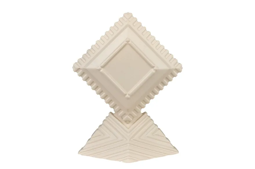 Casa Padrino Luxus Deko Objekt Cremeweiß 31 x 21 x H. 40 cm - Skulpturales Steingut Objekt Unity mit Ivory Glasur - Luxus Deko Accessoires