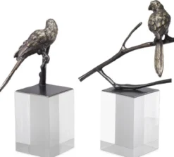 Casa Padrino Luxus Deko Objekte 2er Set Bronzefarben - Büro Deko - Schreibtisch Deko - Wohnzimmer Deko - Luxus Kollektion