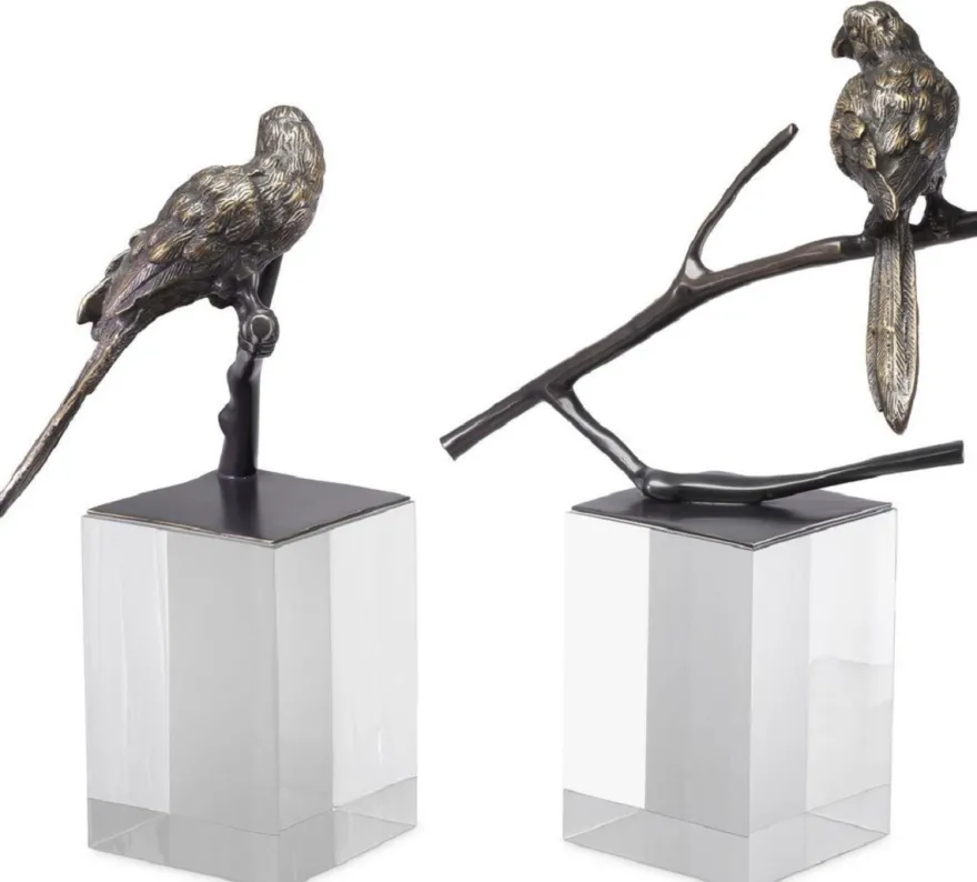 Casa Padrino Luxus Deko Objekte 2er Set Bronzefarben - Büro Deko - Schreibtisch Deko - Wohnzimmer Deko - Luxus Kollektion