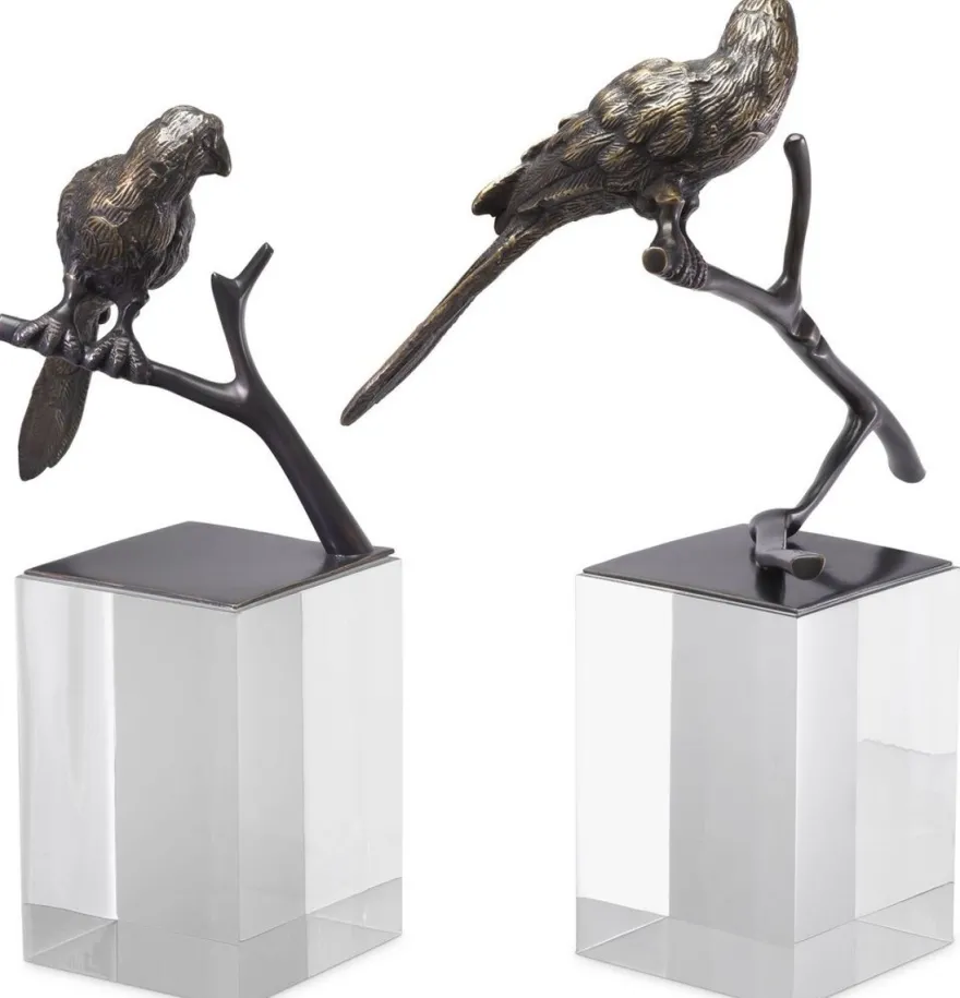 Casa Padrino Luxus Deko Objekte 2er Set Bronzefarben - Büro Deko - Schreibtisch Deko - Wohnzimmer Deko - Luxus Kollektion