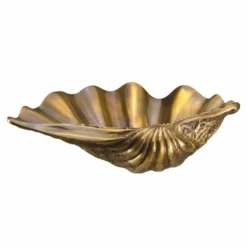 Casa Padrino Luxus Deko Objekt in Muschelform Vintage Messing 32 cm - Deko Accessoires