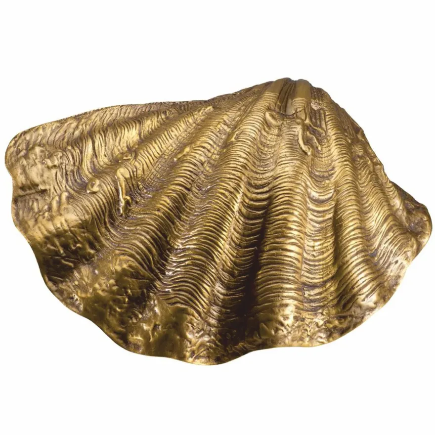 Casa Padrino Luxus Deko Objekt in Muschelform Vintage Messing 32 cm - Deko Accessoires