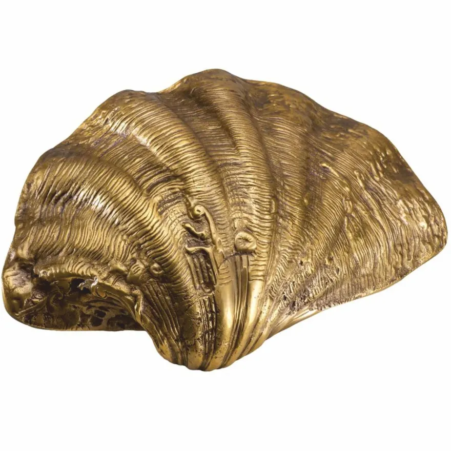 Casa Padrino Luxus Deko Objekt in Muschelform Vintage Messing 32 cm - Deko Accessoires