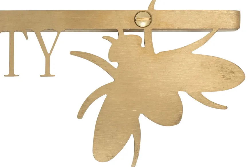 Casa Padrino Luxus Deko Objekt Gold 28 x 1,1 x H. 13,2 cm - Edelstahl Schild Wifi in gebürsteter Goldoptik - Luxus Deko Accessoires