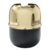 Casa Padrino Luxus Deko Objekt Gold / Schwarz Ø 18 x H. 21,2 cm - Weinkühler aus massivem poliertem Messing mit schwarzem Boden - Luxus Deko Accessoires