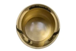 Casa Padrino Luxus Deko Objekt Gold / Schwarz Ø 18 x H. 21,2 cm - Weinkühler aus massivem poliertem Messing mit schwarzem Boden - Luxus Deko Accessoires