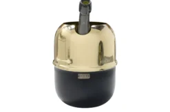 Casa Padrino Luxus Deko Objekt Gold / Schwarz Ø 18 x H. 21,2 cm - Weinkühler aus massivem poliertem Messing mit schwarzem Boden - Luxus Deko Accessoires