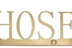 Casa Padrino Luxus Deko Objekt Gold 35,3 x 1,1 x H. 6 cm - Edelstahl Schriftzug Fire Hose in gebürsteter Goldoptik - Luxus Deko Accessoires