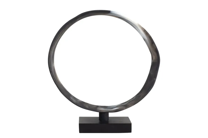 Casa Padrino Luxus Deko Objekt 31,5 x 8 x H. 34 cm - Moderne Skulptur MCM Loop aus Kunstharz und MDF - Luxus Deko Accessoires