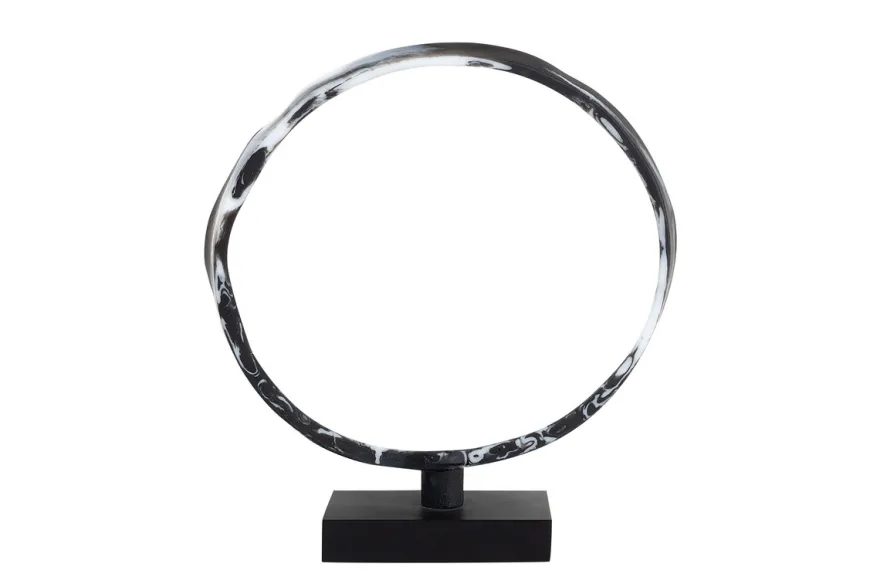 Casa Padrino Luxus Deko Objekt 31,5 x 8 x H. 34 cm - Moderne Skulptur MCM Loop aus Kunstharz und MDF - Luxus Deko Accessoires