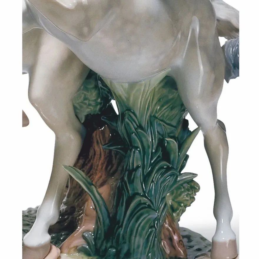 Casa Padrino Luxus Deko Porzellan Skulptur Pferde H. 53 cm - Handgefertigt