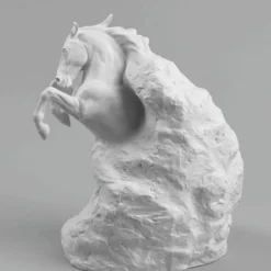 Casa Padrino Luxus Deko Porzellan Skulptur Geisterpferd H. 50 cm - Handgefertigt