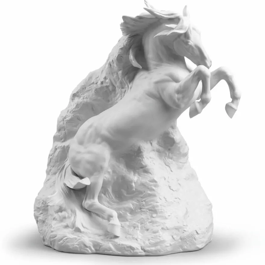 Casa Padrino Luxus Deko Porzellan Skulptur Geisterpferd H. 50 cm - Handgefertigt