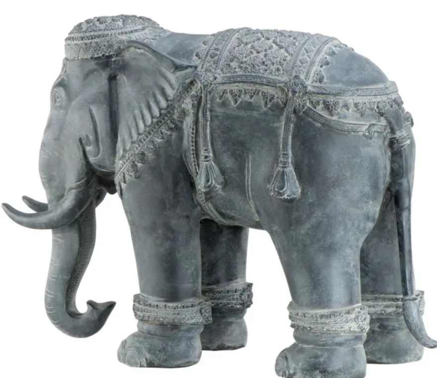 Casa Padrino Luxus Dekoration Aluminium Elefant 90 x 35 x H. 67 cm - Limited Edition