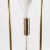 Casa Padrino Luxus Deko Sanduhr Messing / Weiß Ø 21 x H. 61 cm - Schreibtisch Deko - Wohnzimmer Deko - Luxus Deko - Deko Accessoires