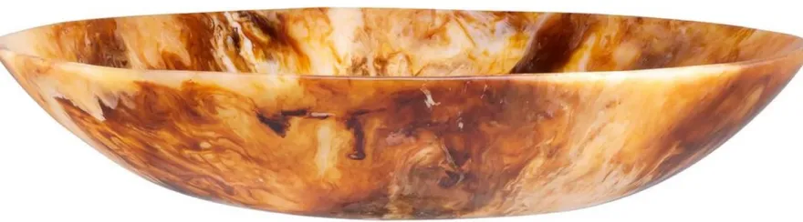 Casa Padrino Luxus Deko Schale Orange Ø 58,5 x H. 11,5 cm - Deko Schüssel - Runde Obstschale - Esstisch Deko - Deko Accessoires - Luxus Accessoires - Luxus Interior - Luxus Qualität