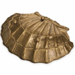 Casa Padrino Luxus Deko Schale in Muschelform Vintage Messing 52,5 cm - Deko Accessoires
