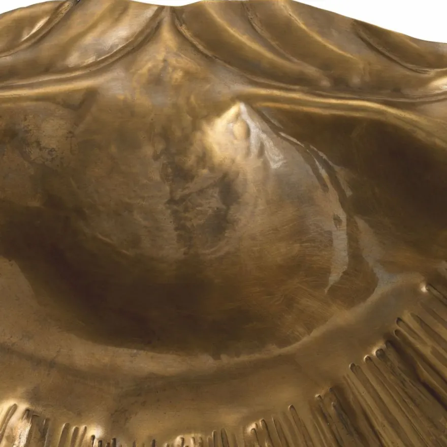 Casa Padrino Luxus Deko Schale in Muschelform Vintage Messing 52,5 cm - Deko Accessoires