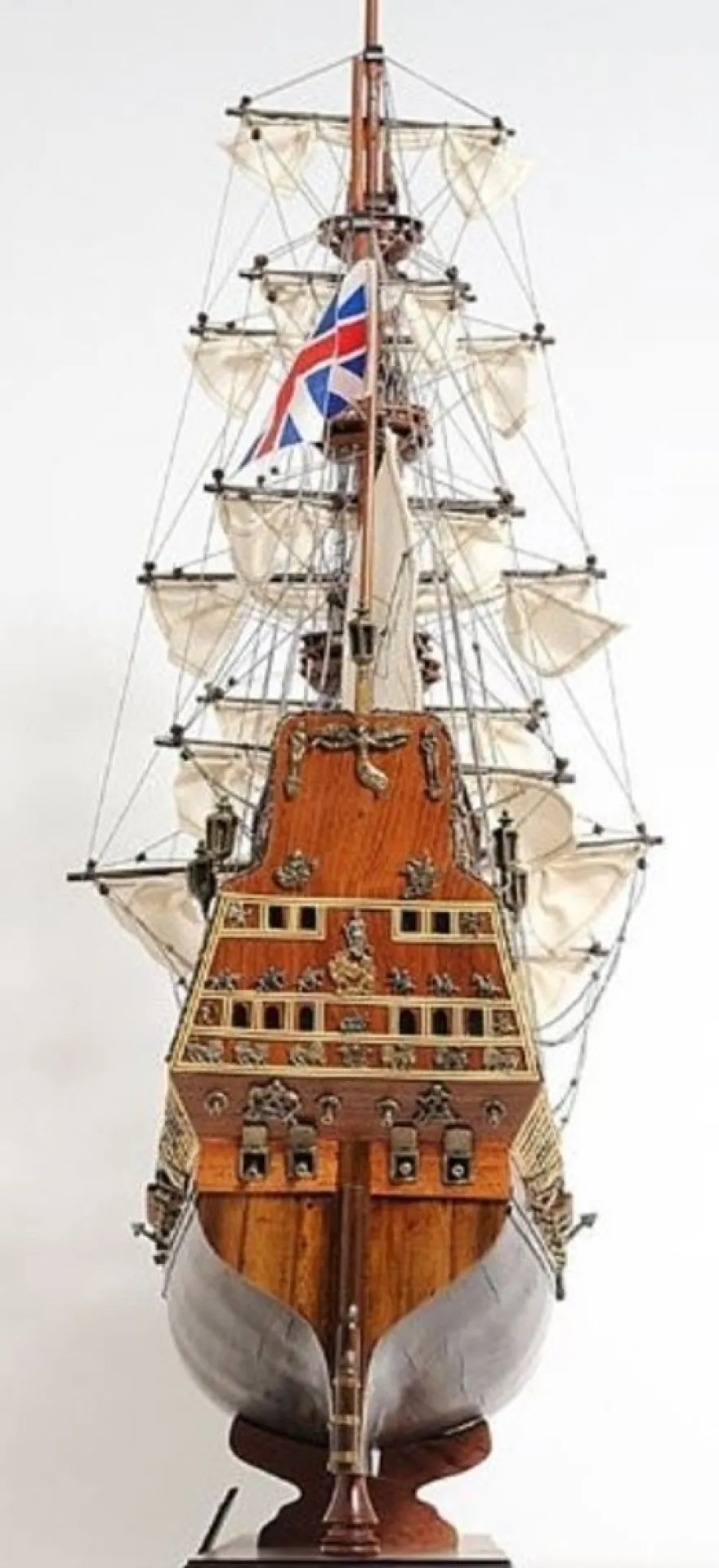 Casa Padrino Luxus Deko Schiff Sovereign of the Seas Braun / Mehrfarbig 88,9 x 29 x H. 94 cm - Handgefertigtes Holz Segelschiff Modell