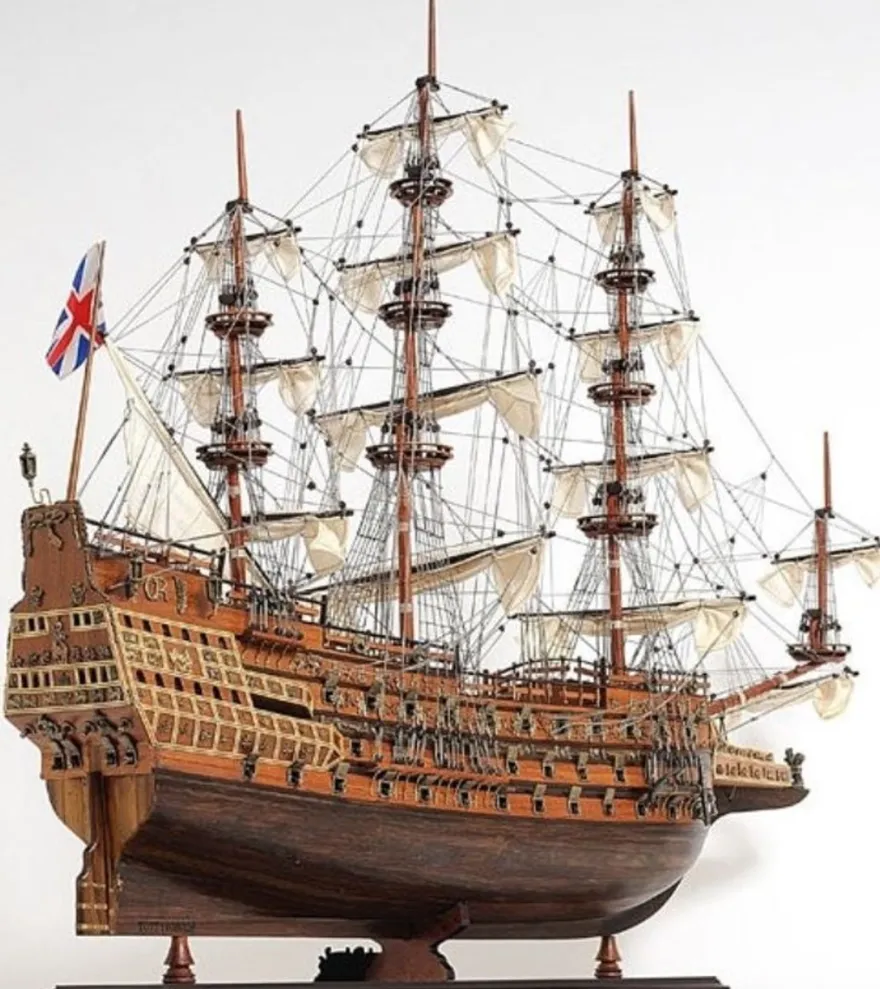 Casa Padrino Luxus Deko Schiff Sovereign of the Seas Braun / Mehrfarbig 88,9 x 29 x H. 94 cm - Handgefertigtes Holz Segelschiff Modell