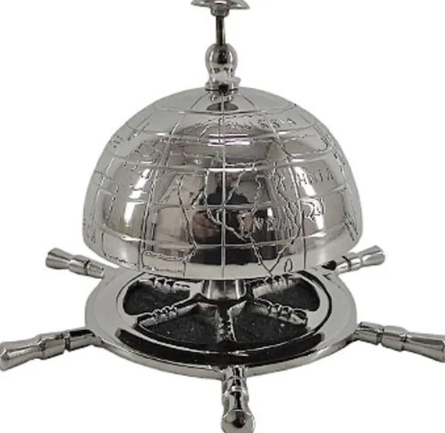 Casa Padrino Luxus Deko Seefahrer Tischglocke Silber Ø 18 x H. 12 cm - Hotel Accessoires