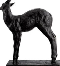 Casa Padrino Luxus Deko Skulptur Reh 25,5 x 9 x H. 32 cm - Bronze Deko Skulptur - Bronze Deko Figur - Schreibtisch Deko - Wohnzimmer Deko - Luxus Qualität