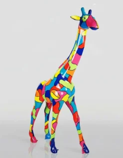 Casa Padrino Luxus Deko Skulptur Giraffe Mosaik H. 230 cm - Riesige Gartenskulptur - Lebensgroße Skulptur - XXL Deko Skulptur - XXL Deko Figur