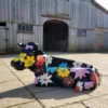 Casa Padrino Luxus Deko Skulptur Kuh Blumen H. 98 cm - Deko Skulptur - Deko Figur - Tierfigur - Gartendeko