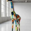 Casa Padrino Luxus Deko Skulptur Giraffe Harlekin Facettierte H. 200 cm - Riesige Gartenskulptur - Lebensgroße Skulptur - XXL Deko Skulptur - XXL Deko Figur