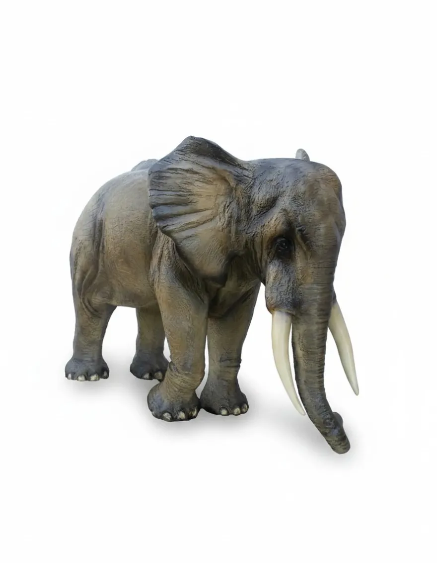 Casa Padrino Luxus Deko Skulptur Elefant Realistisch H. 225 cm - Riesige Gartenskulptur - Lebensgroße Skulptur - XXL Deko Skulptur - XXL Deko Figur