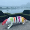 Casa Padrino Luxus Deko Skulptur Raubkatze Panther Oder Leopard Trash H. 40 cm - Deko Skulptur - Deko Figur - Tierfigur - Gartendeko